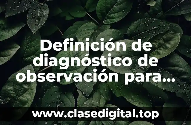 Definición de diagnóstico de observación para trabajo social