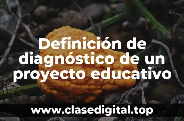 Definición de diagnóstico de un proyecto educativo
