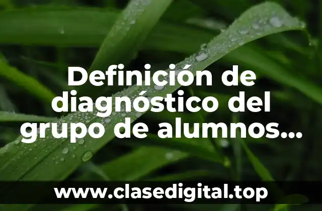 Definición de diagnóstico del grupo de alumnos de secundaria
