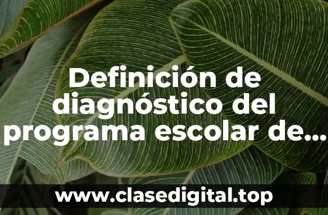 Definición de diagnóstico del programa escolar de mejora continua