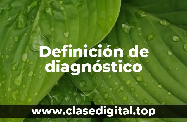 Definición técnica de diagnóstico