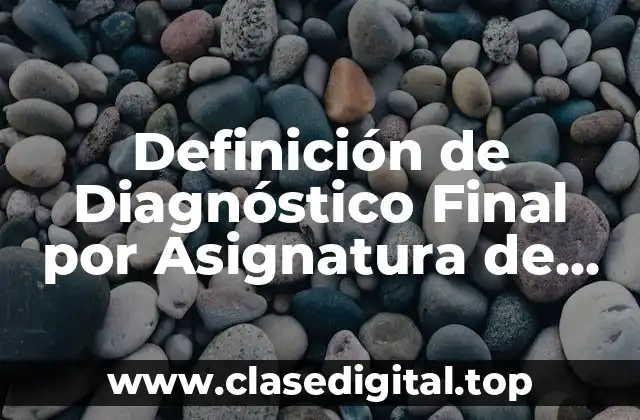 Definición de Diagnóstico Final por Asignatura de Primaria