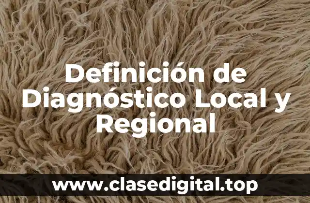 Definición de Diagnóstico Local y Regional