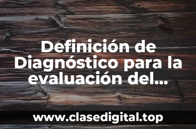 Definición de Diagnóstico para la evaluación del desempeño
