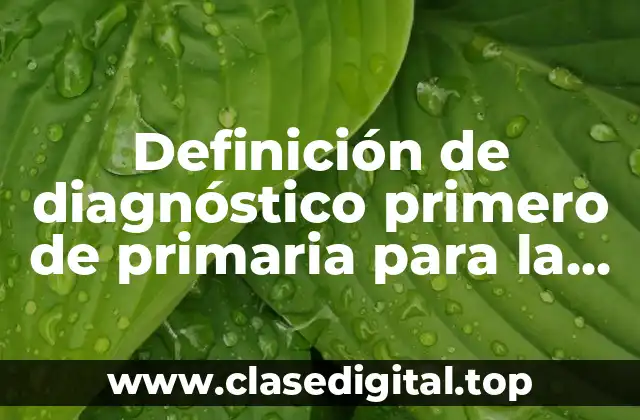 Definición de diagnóstico primero de primaria para la permanencia