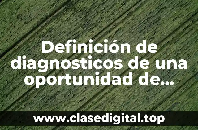 Definición de diagnosticos de una oportunidad de negocio
