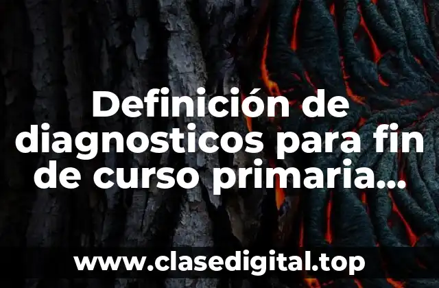Definición de diagnosticos para fin de curso primaria para llenar