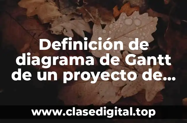 Definición de diagrama de Gantt de un proyecto de software