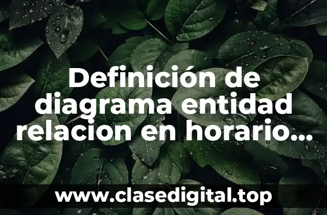 Ejemplos de diagrama entidad relación en horario escolar