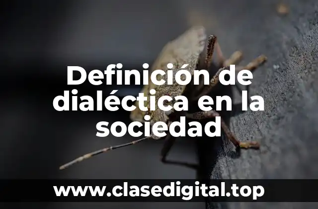 Definición de dialéctica en la sociedad