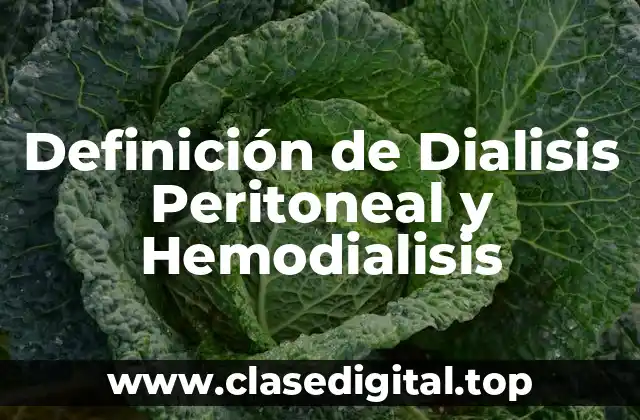 Definición de Dialisis Peritoneal y Hemodialisis