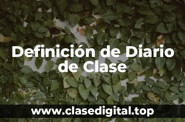 Definición de Diario de Clase