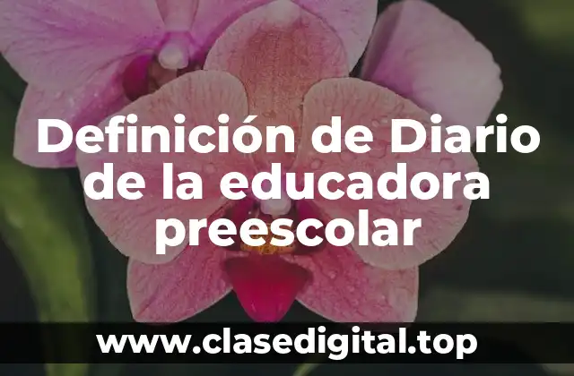 Definición de Diario de la educadora preescolar