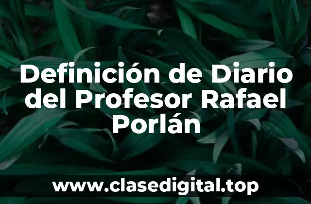Definición de Diario del Profesor Rafael Porlán