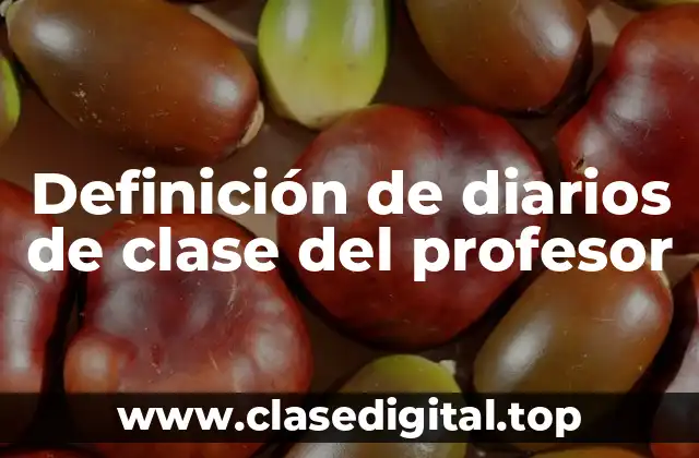 Definición de diarios de clase del profesor