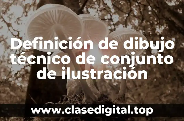 Definición de dibujo técnico de conjunto de ilustración