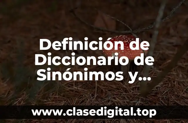 Definición de Diccionario de Sinónimos y Antonimos