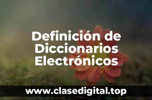Definición de Diccionarios Electrónicos