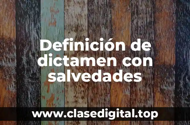 Ejemplos de dictamen con salvedades