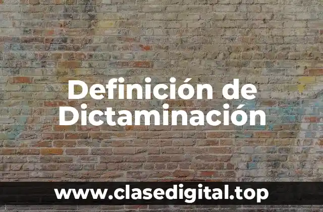Definición Técnica de Dictaminación