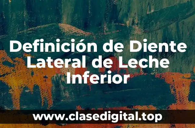 Definición de Diente Lateral de Leche Inferior