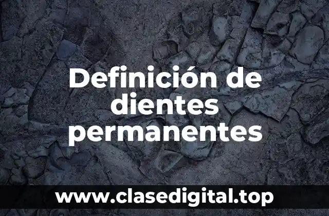 Definición de dientes permanentes