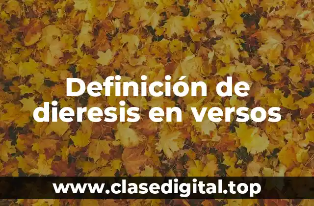 Definición de dieresis en versos