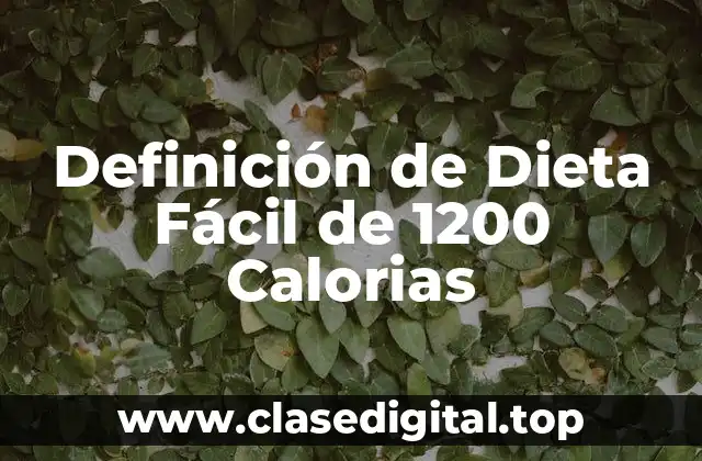 Definición de Dieta Fácil de 1200 Calorias