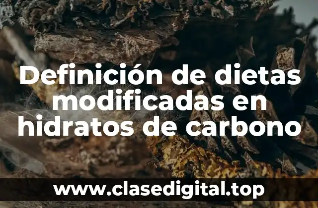 Definición de dietas modificadas en hidratos de carbono