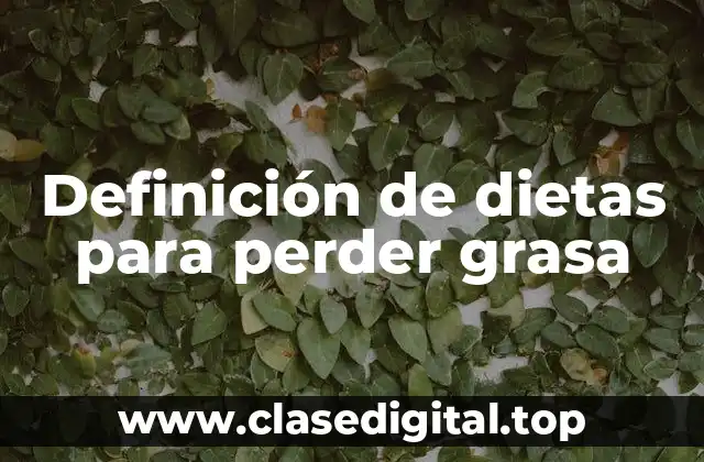 Ejemplos de dietas para perder grasa