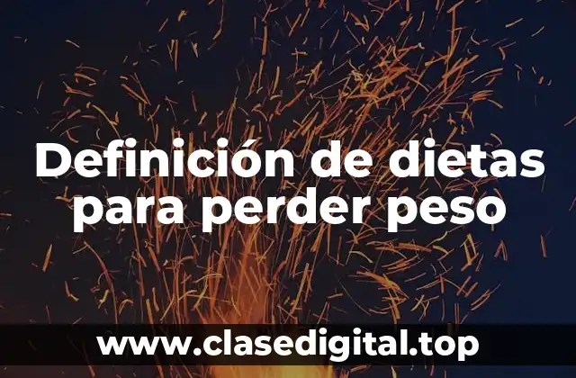 Definición de dietas para perder peso