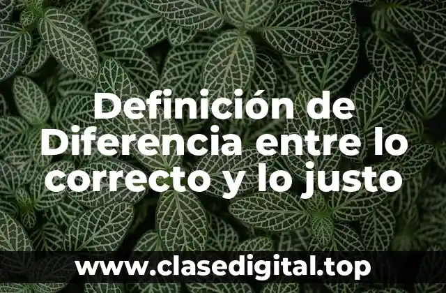 Definición de Diferencia entre lo correcto y lo justo