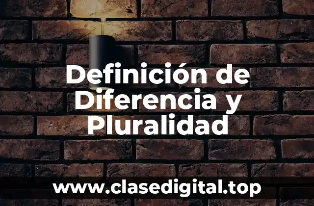 Definición de Diferencia y Pluralidad