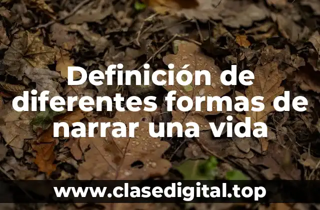 Definición de diferentes formas de narrar una vida