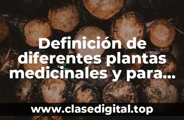 Definición de diferentes plantas medicinales y para que sirve