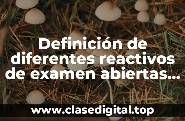 Definición de diferentes reactivos de examen abiertas y serradas