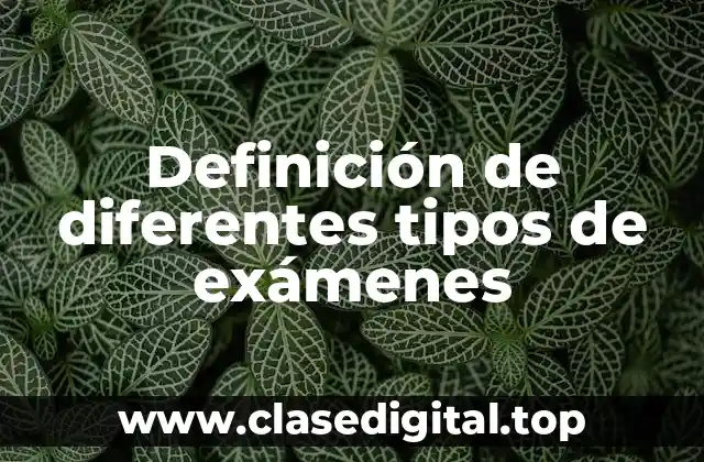 Ejemplos de diferentes tipos de exámenes