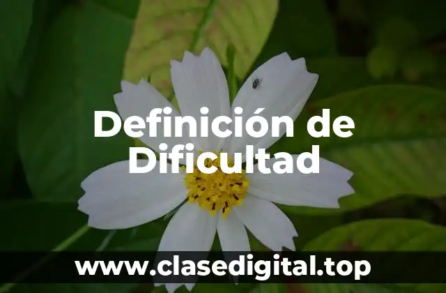 Definición técnica de Dificultad