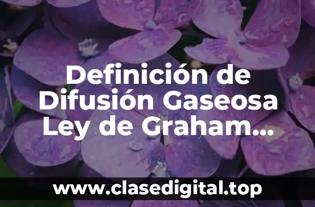 Definición de Difusión Gaseosa Ley de Graham UNAM