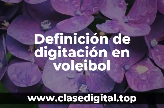 Definición de digitación en voleibol