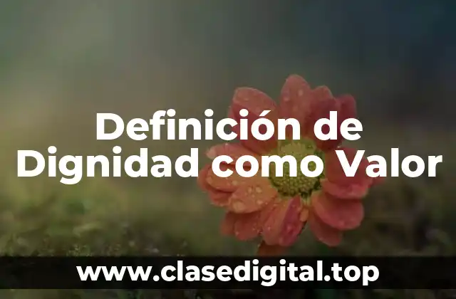 Definición de Dignidad como Valor