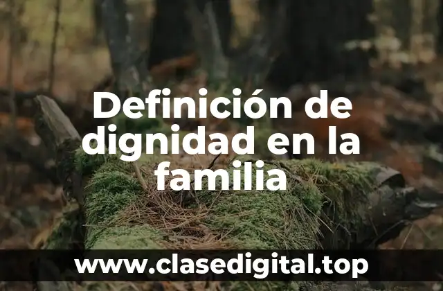 Definición de dignidad en la familia