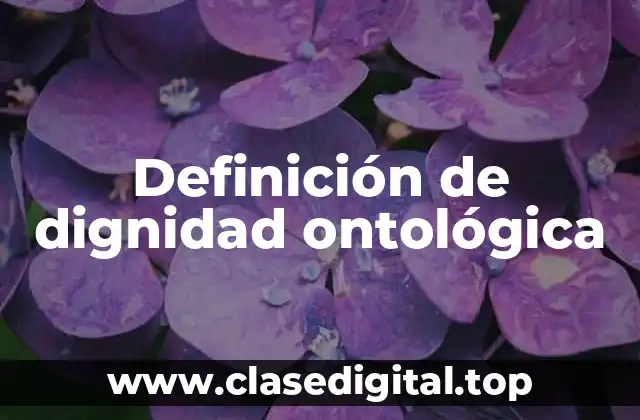 Ejemplos de dignidad ontológica