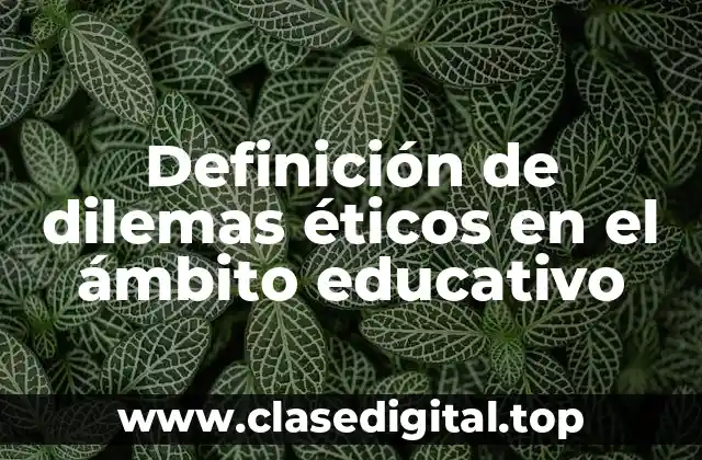 Definición de dilemas éticos en el ámbito educativo