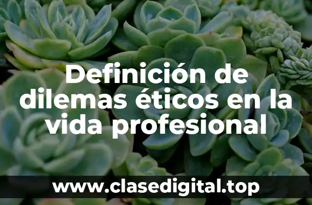 Definición de dilemas éticos en la vida profesional