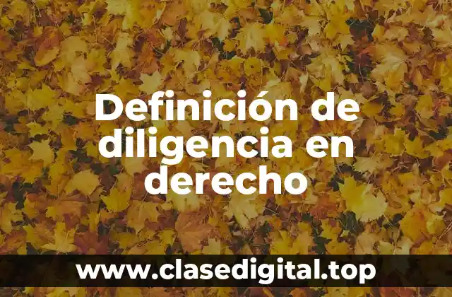 Definición de diligencia en derecho