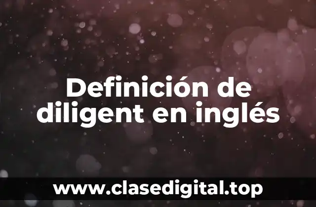 Definición de diligent en inglés