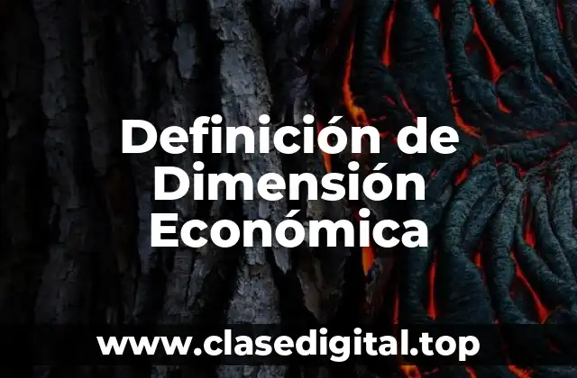Definición técnica de Dimensión Económica