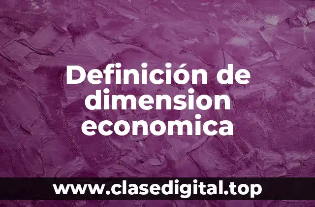 Definición de dimension economica
