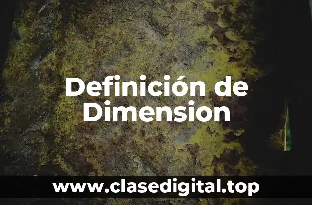 Definición técnica de Dimensión